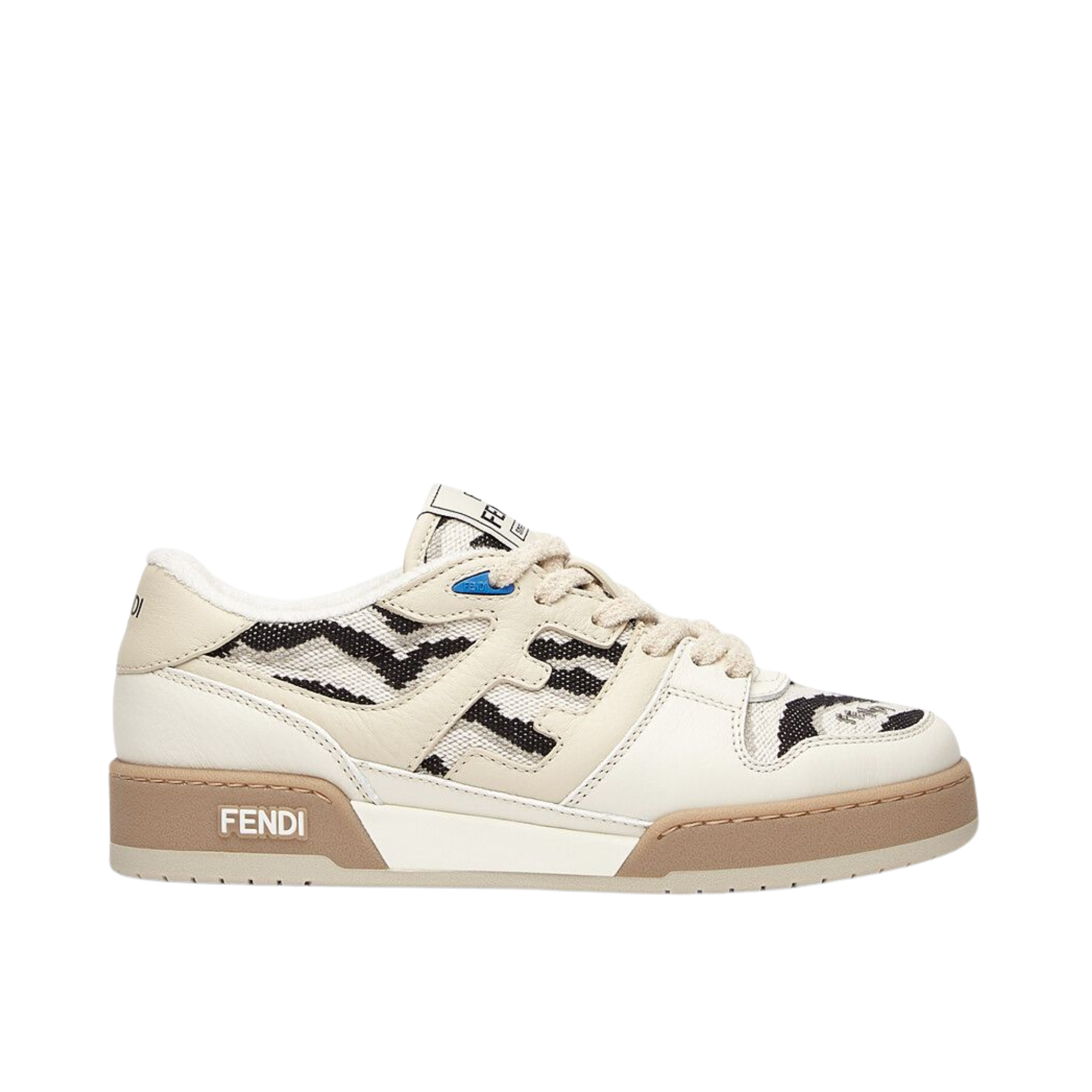 Fendi Match Leather Low Tops White And Black