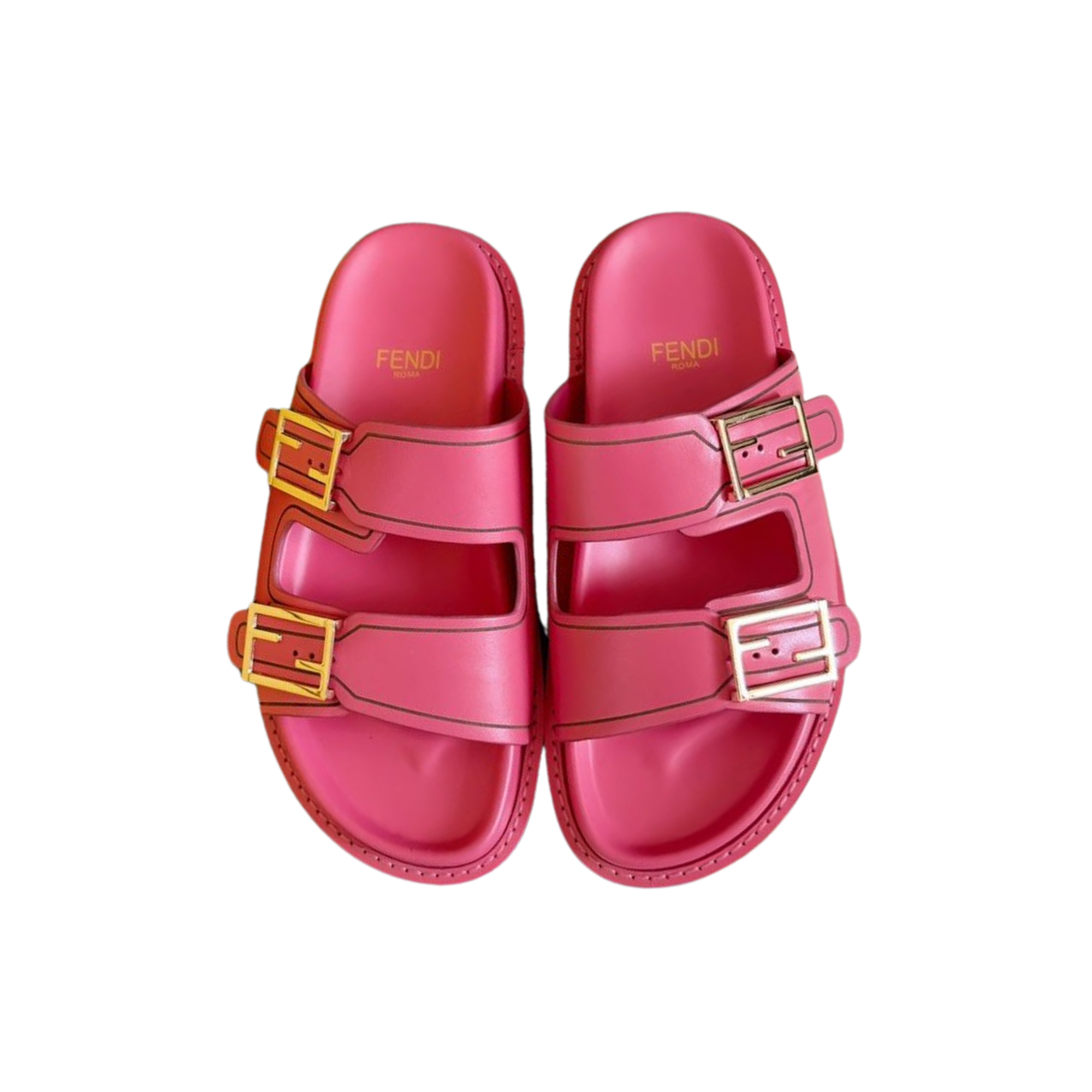 Fendi Feel Leather Slides Pink 8X8326Na7F1K9Y