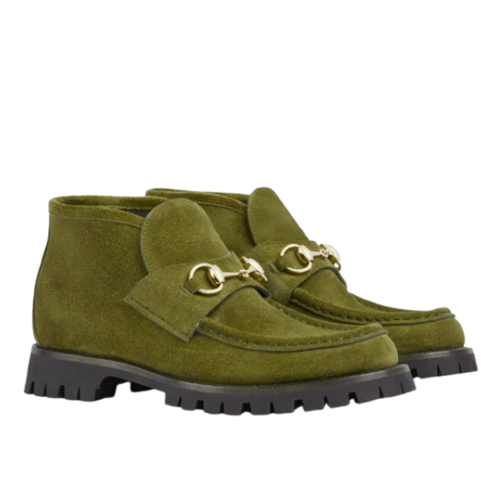 Gucci Women's Ankle Boot With Horsebit Dark Green Suede 764206