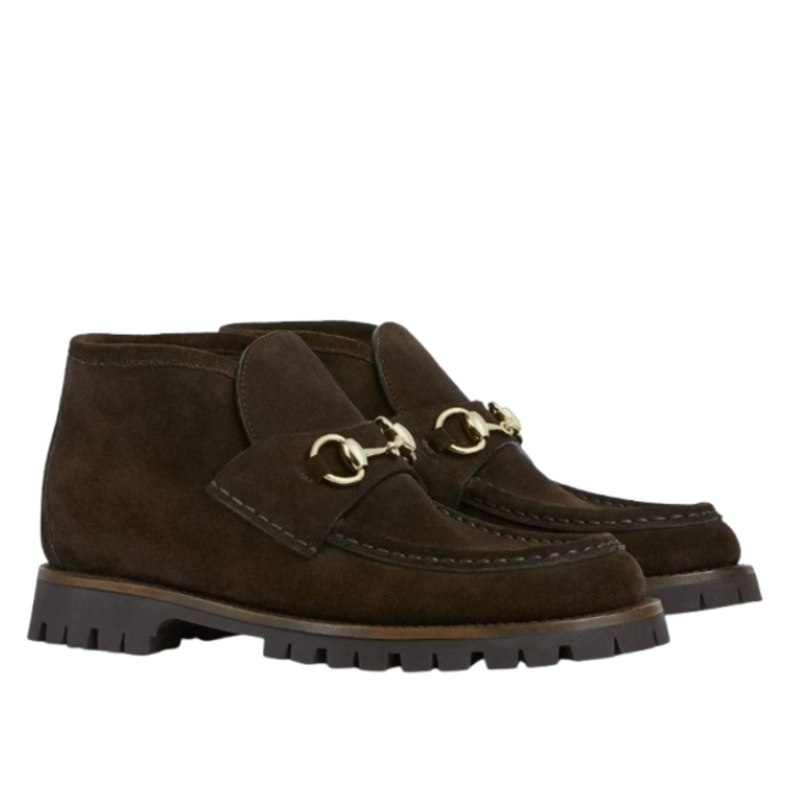 Gucci Women's Ankle Boot With Horsebit Dark Brown Suede 764206
